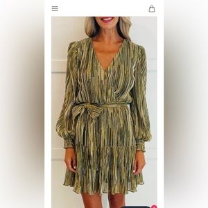 Willa Story puff sleeve shimmer dress size M NWT